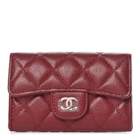 chanel iridescent caviar quilted medium flap wallet burgundy